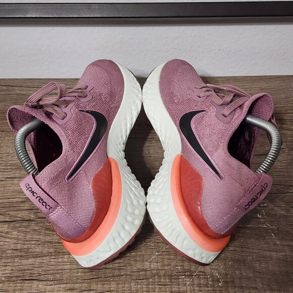 Nike Epic React Flyknit 2 (BQ8927-500) Women's Running Shoes Size 9.5 Plum Dust - Picture 5 of 9